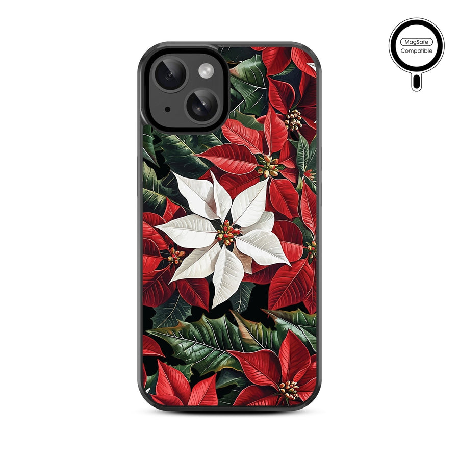MyBat Design Lab Series MagSafe Case for Apple iPhone 17e / 16e / 14 / 13 - Christmas Poinsettias