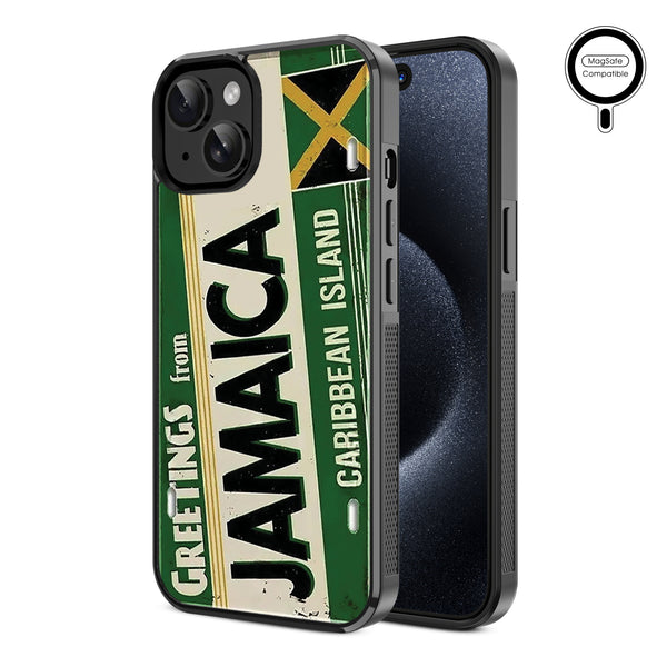 MyBat Design Lab Series MagSafe Case for Apple iPhone 17e / 16e / 14 / 13 - Jamaica License Plate - MIP13CSLESMSM366-2.jpg