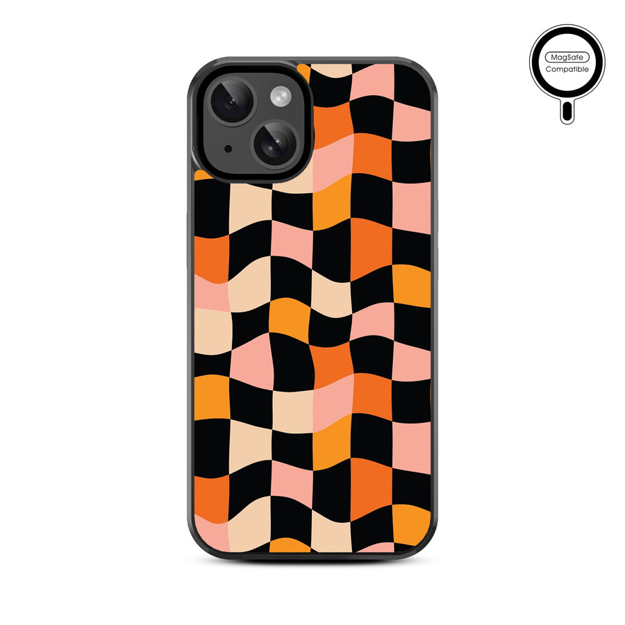 MyBat Design Lab Series MagSafe Case for Apple iPhone 17e / 16e / 14 / 13 - Groovy Check - MIP13CSLESMSM448-3.jpg