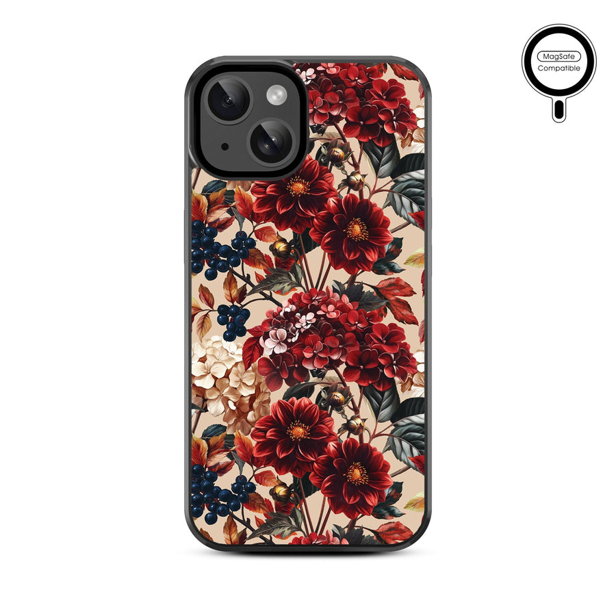 MyBat Design Lab Series MagSafe Case for Apple iPhone 17e / 16e / 14 / 13 - Rust & Bloom