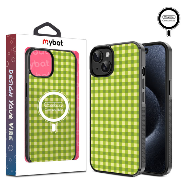MyBat Design Lab Series MagSafe Case for Apple iPhone 17e / 16e / 14 / 13 - Green Gingham - MIP13CSLESMSM476-1.jpg