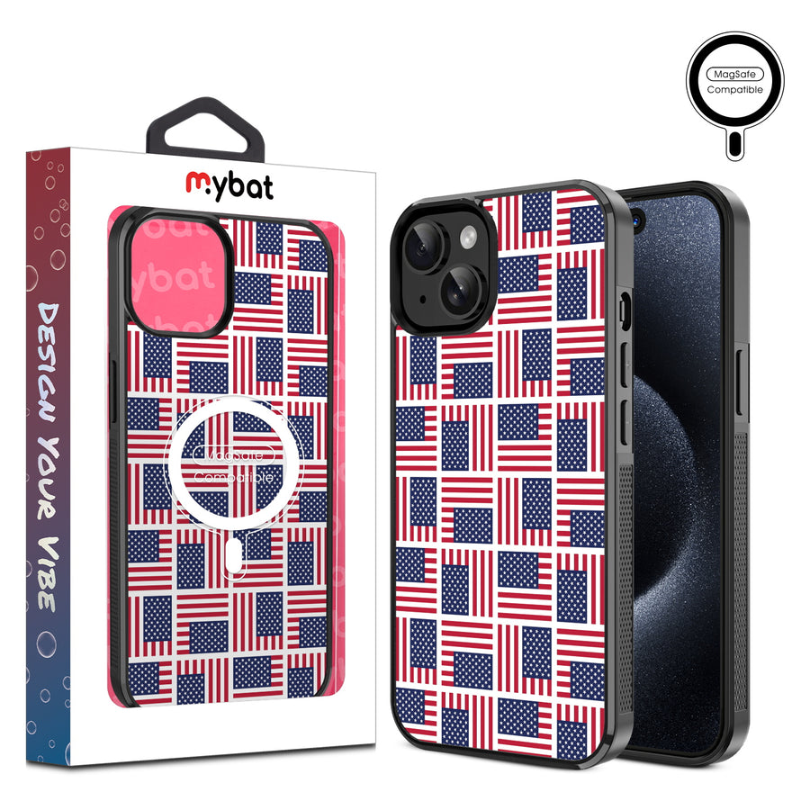 MyBat Design Lab Series MagSafe Case for Apple iPhone 17e / 16e / 14 / 13 – Flag Patchwork - MIP13CSLESMSM519.JPG