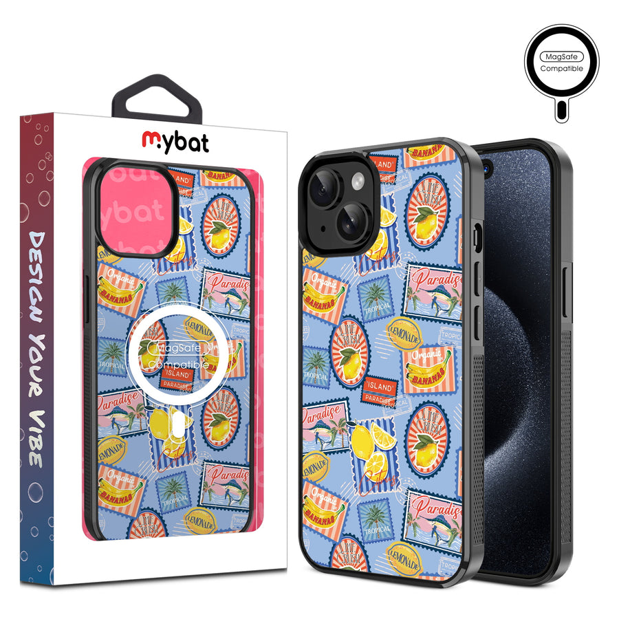 MyBat Design Lab Series MagSafe Case for Apple iPhone 17e / 16e / 14 / 13 – Summer Stamps - MIP13CSLESMSM537.JPG