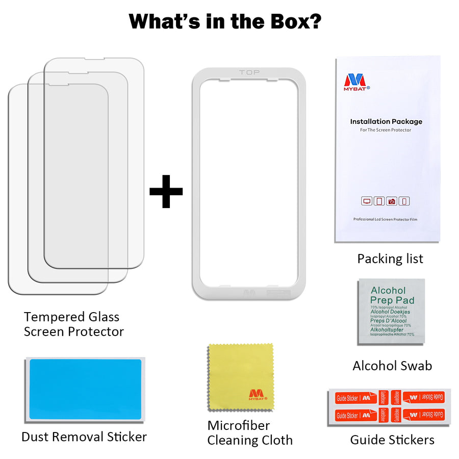 MyBat (3 Pack)Tempered Glass Screen Protector with Installation Frame for Apple iPhone 13 mini - Clear - MIP13MSC81TH-7.jpg