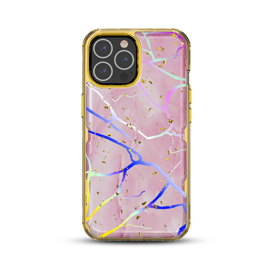 MyBat TUFF Kleer Hybrid Case for Apple iPhone 13 Pro - Pink Marbling / Electroplating Gold - MIP13PCSE4TM205-3.jpg