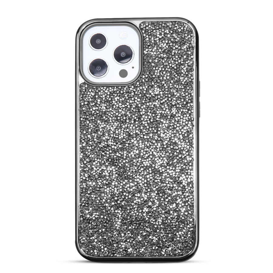 MyBat Encrusted Rhinestones Hybrid Case for Apple iPhone 13 Pro - Electroplated Gun Metal / Iron Gray - MIP13PCSFSSD101-3.jpg