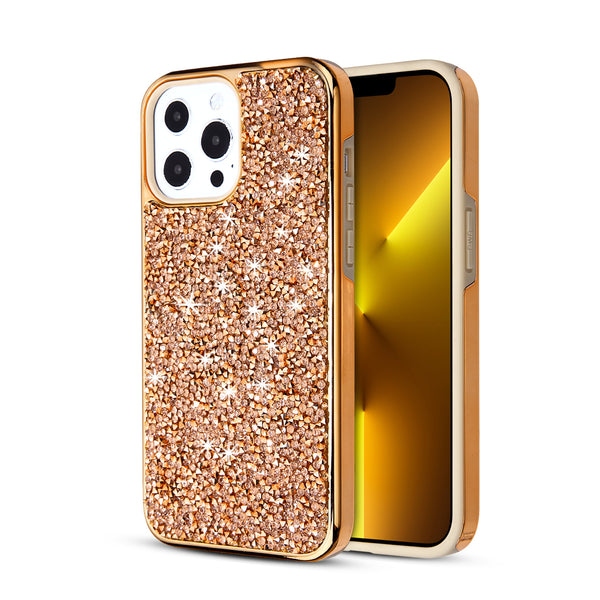 MyBat Encrusted Rhinestones Hybrid Case for Apple iPhone 13 Pro - Electroplated Rose Gold / Rose Gold - MIP13PCSFSSD102-2.jpg