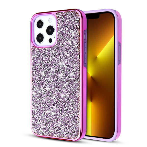 MyBat Encrusted Rhinestones Hybrid Case for Apple iPhone 13 Pro - Electroplated Purple / Purple - MIP13PCSFSSD103-2.jpg