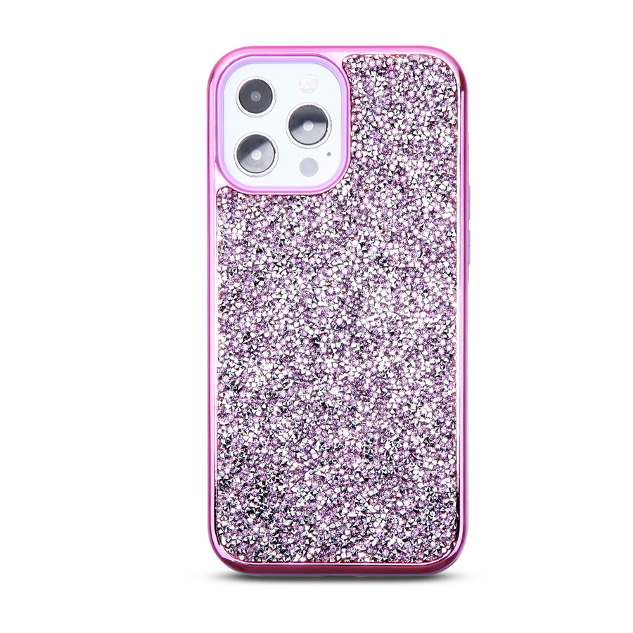 MyBat Encrusted Rhinestones Hybrid Case for Apple iPhone 13 Pro - Electroplated Purple / Purple - MIP13PCSFSSD103-3.jpg
