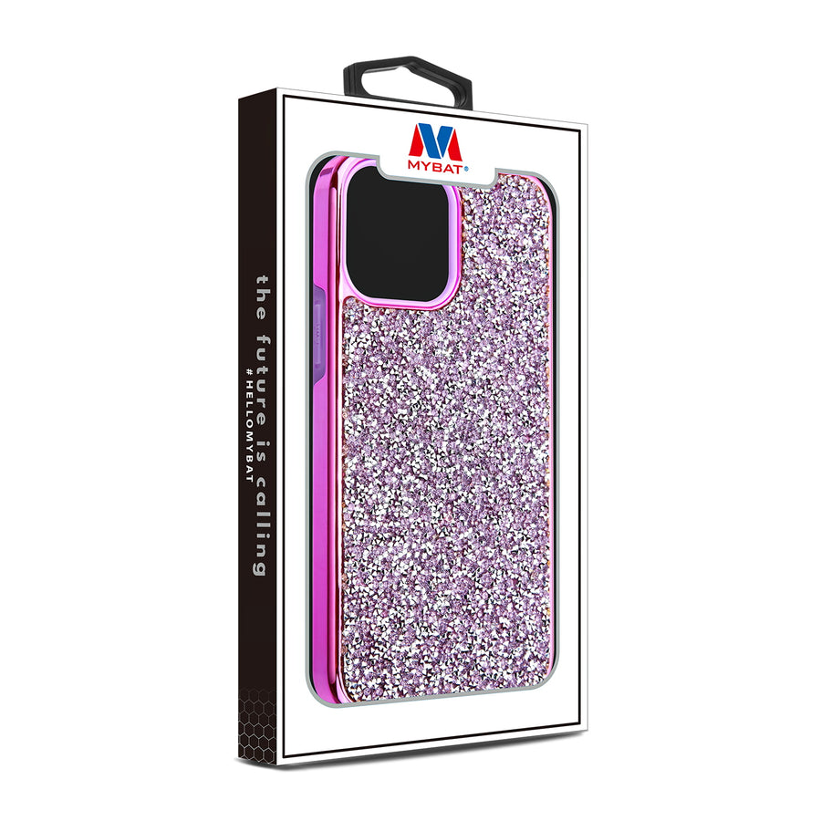 MyBat Encrusted Rhinestones Hybrid Case for Apple iPhone 13 Pro - Electroplated Purple / Purple - MIP13PCSFSSD103-7.jpg