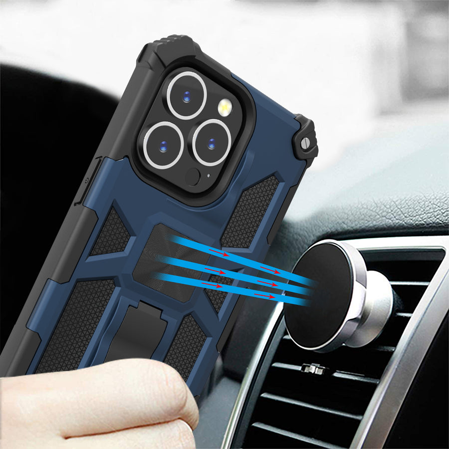 MyBat Sturdy Hybrid Protector Cover (with Stand) for Apple iPhone 13 Pro - Ink Blue / Black - MIP13PCSFSSS002-9.jpg