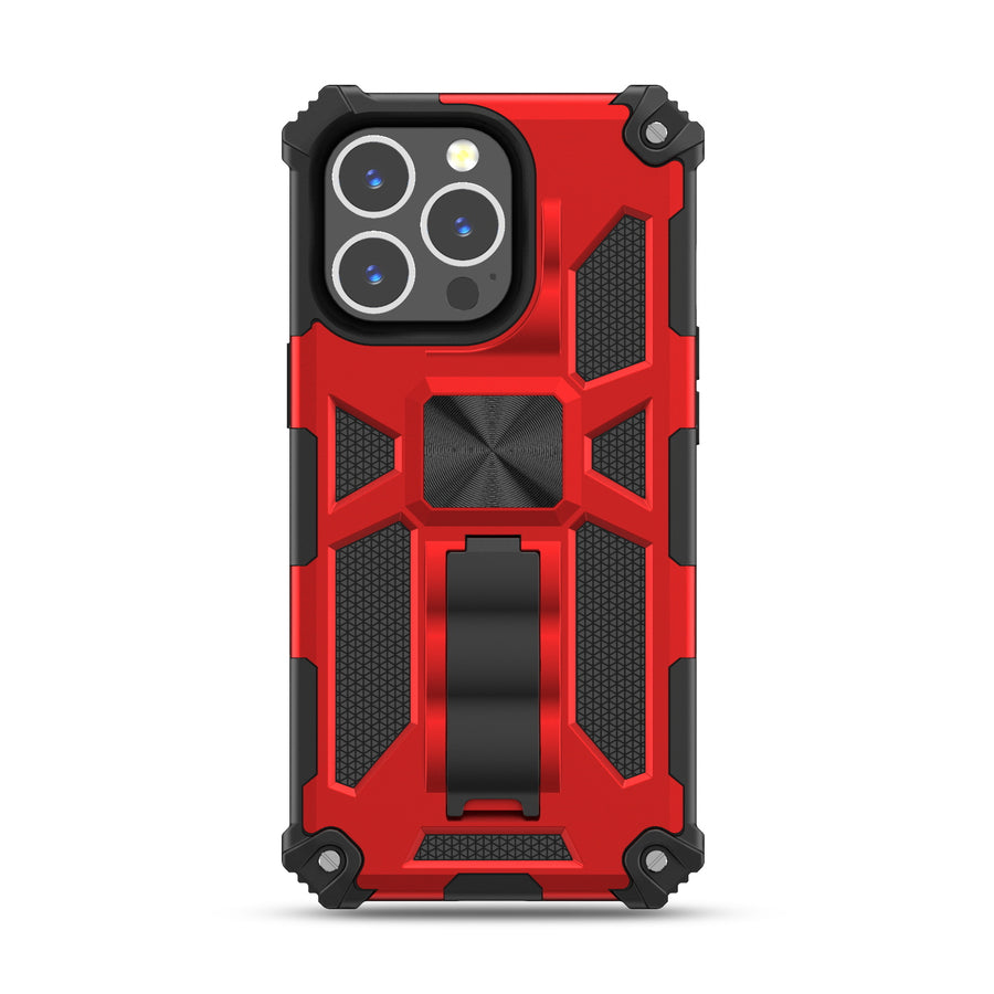 MyBat Sturdy Hybrid Protector Cover (with Stand) for Apple iPhone 13 Pro - Red / Black - MIP13PCSFSSS003-3.jpg