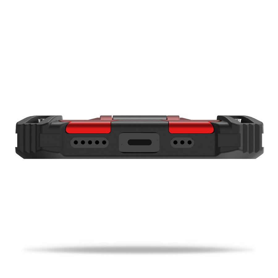 MyBat Sturdy Hybrid Protector Cover (with Stand) for Apple iPhone 13 Pro - Red / Black - MIP13PCSFSSS003-6.jpg