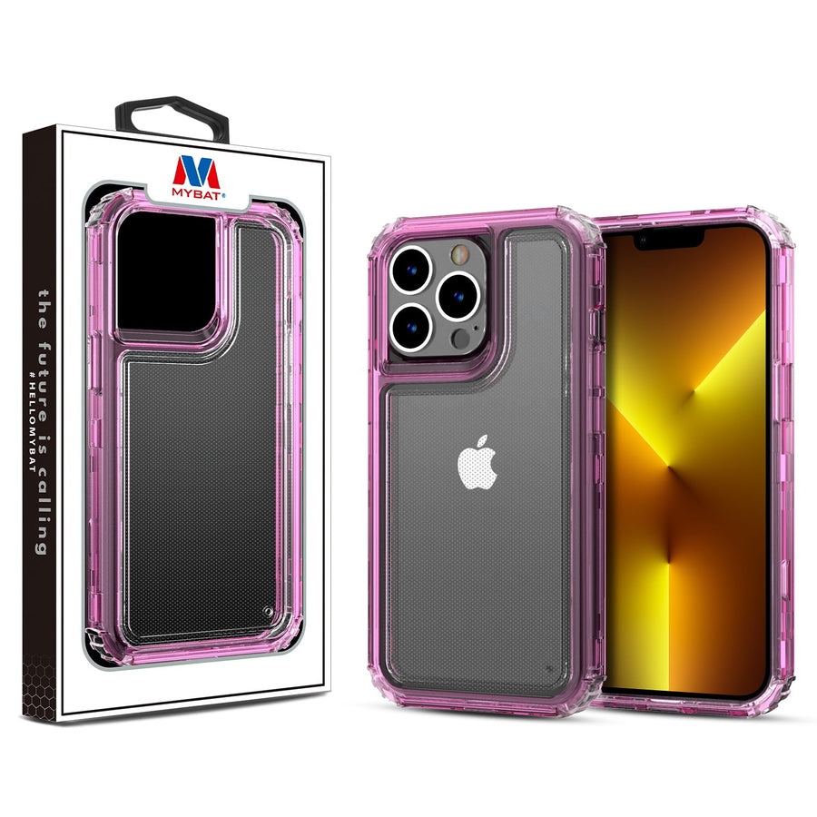 MyBat Hybrid Protector Cover for Apple iPhone 13 Pro - Transparent Pink / Transparent Clear