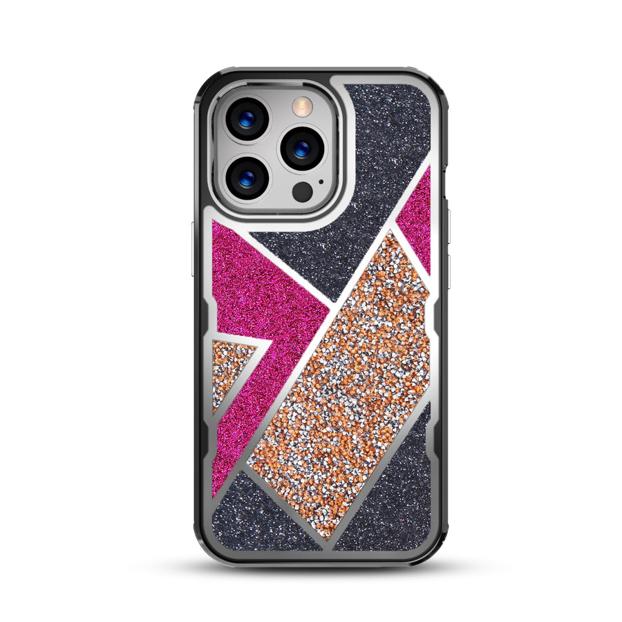 MyBat TUFF Kleer Hybrid Case for Apple iPhone 13 Pro Max - Electroplated Black / Transparent Clear Mini Crystals & Glitter - MIP13PMCSE4TD221-3.jpg