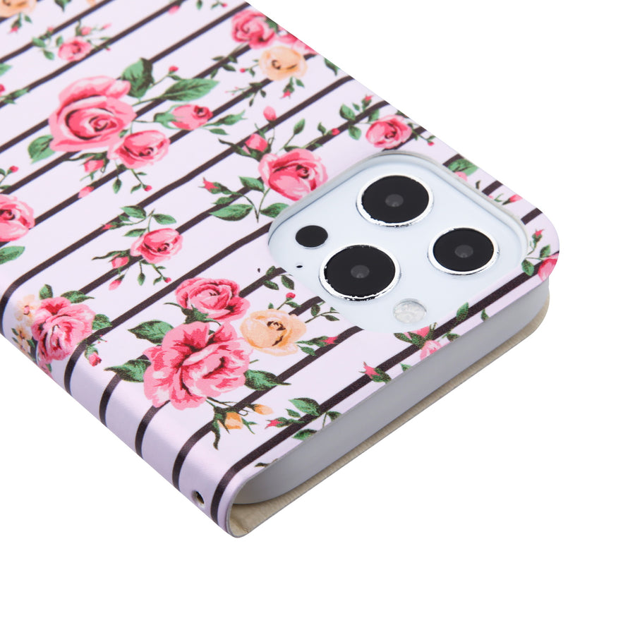 MyBat MyJacket Wallet Diamond Series for Apple iPhone 13 Pro Max - Pink Fresh Roses - MIP13PMPCMJD105-5.jpg