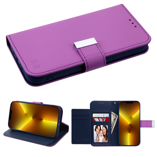 MyBat MyJacket Wallet Xtra Series for Apple iPhone 13 Pro - Purple / Dark Blue - MIP13PPCMJG034-2.jpg