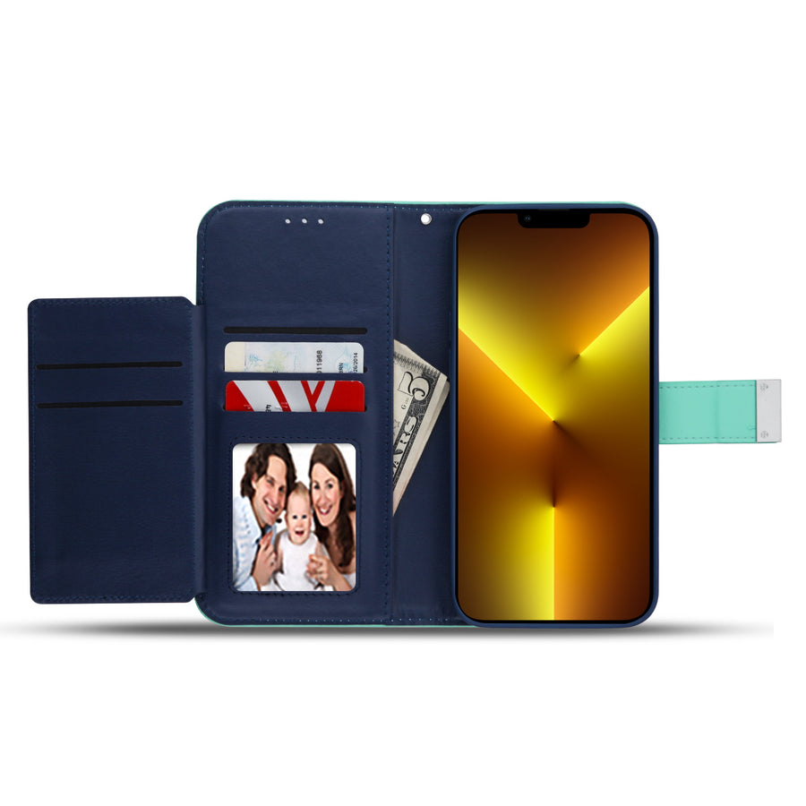 MyBat MyJacket Wallet Xtra Series for Apple iPhone 13 Pro - Teal Green / Dark Blue - MIP13PPCMJG038-3.jpg