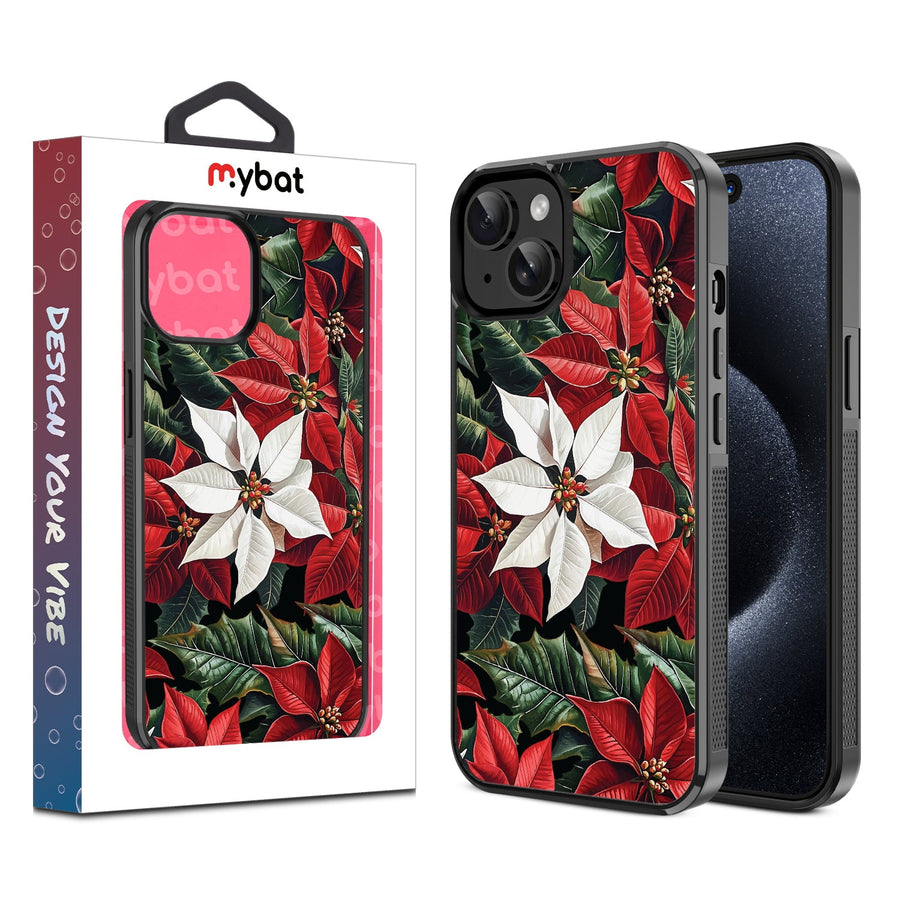 MyBat Design Lab Series Case for Apple iPhone 17e / 16e / 14 / 13 - Christmas Poinsettias