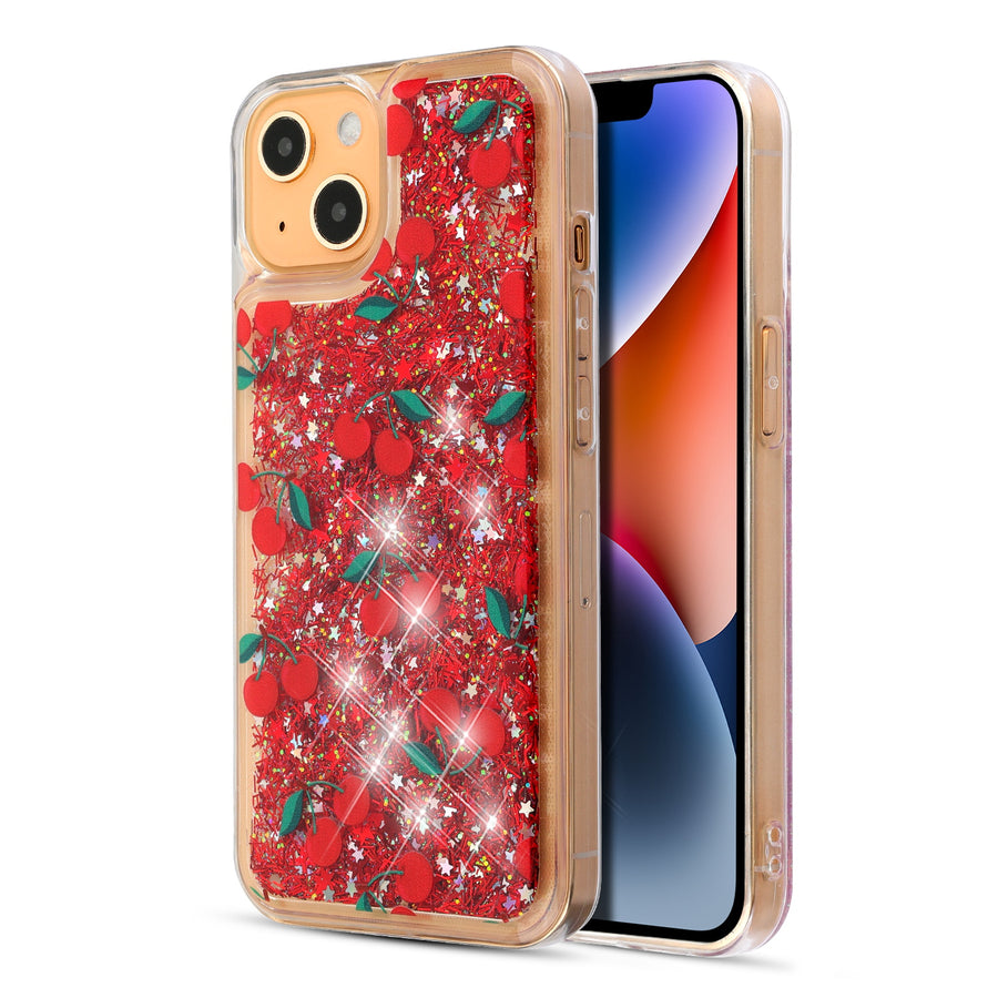 MyBat Quicksand Glitter Hybrid Protector Cover for Apple iPhone 14 Plus - Cherry - MIP14MCSGTMM023-2.jpg