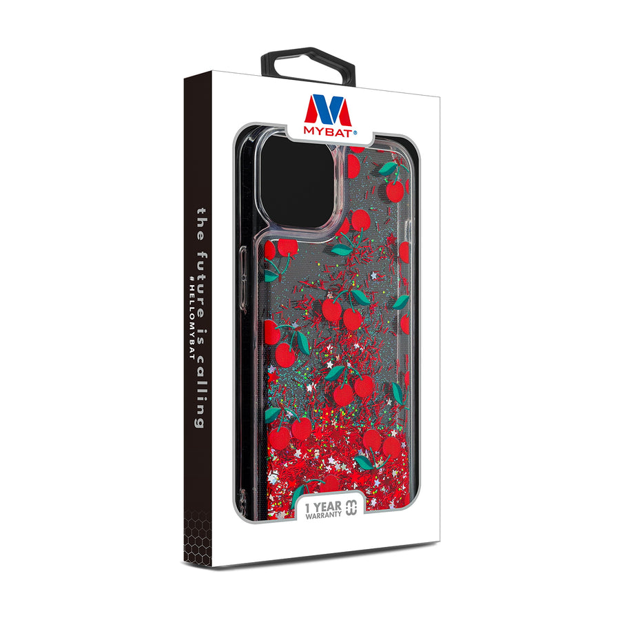MyBat Quicksand Glitter Hybrid Protector Cover for Apple iPhone 14 Plus - Cherry - MIP14MCSGTMM023-3.jpg