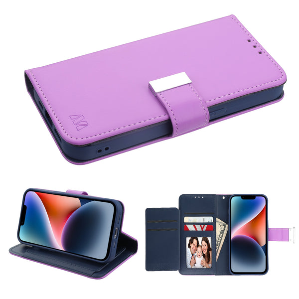 MyBat MyJacket Wallet Xtra Series for Apple iPhone 14 Plus - Purple / Dark Blue - MIP14MPCMJG034-2.jpg