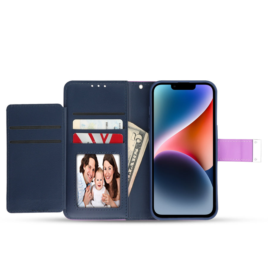 MyBat MyJacket Wallet Xtra Series for Apple iPhone 14 Plus - Purple / Dark Blue - MIP14MPCMJG034-3.jpg