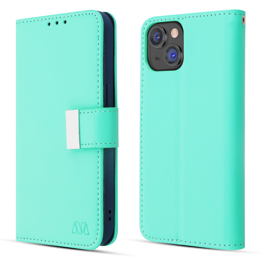 MyBat MyJacket Wallet Xtra Series for Apple iPhone 14 Plus - Teal Green / Dark Blue - MIP14MPCMJG038-6.jpg