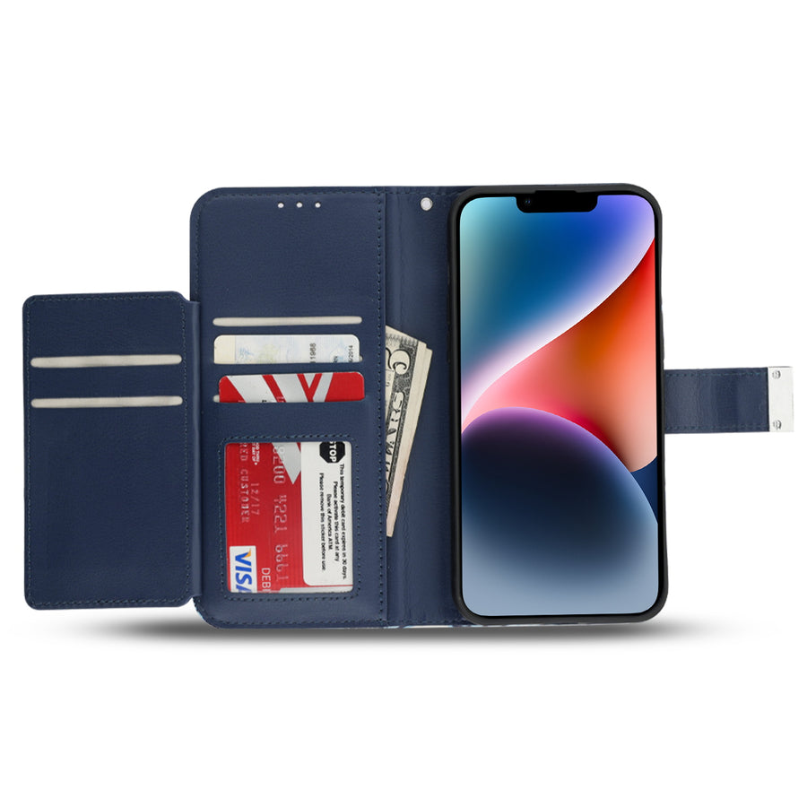 MyBat MyJacket Wallet Xtra Series with RFID Blocking for Apple iPhone 14 Plus - Blue Hibiscus - MIP14MPCMJG092-3.jpg