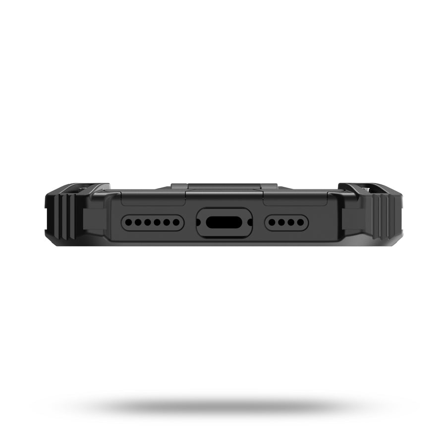 MyBat Sturdy Hybrid Protector Cover (with Stand) for Apple iPhone 14 Pro - Black / Black - MIP14PCSFSSS001-6.jpg