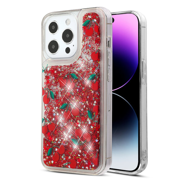 MyBat Quicksand Glitter Hybrid Protector Cover for Apple iPhone 14 Pro - Cherry - MIP14PCSGTMM023-2.jpg