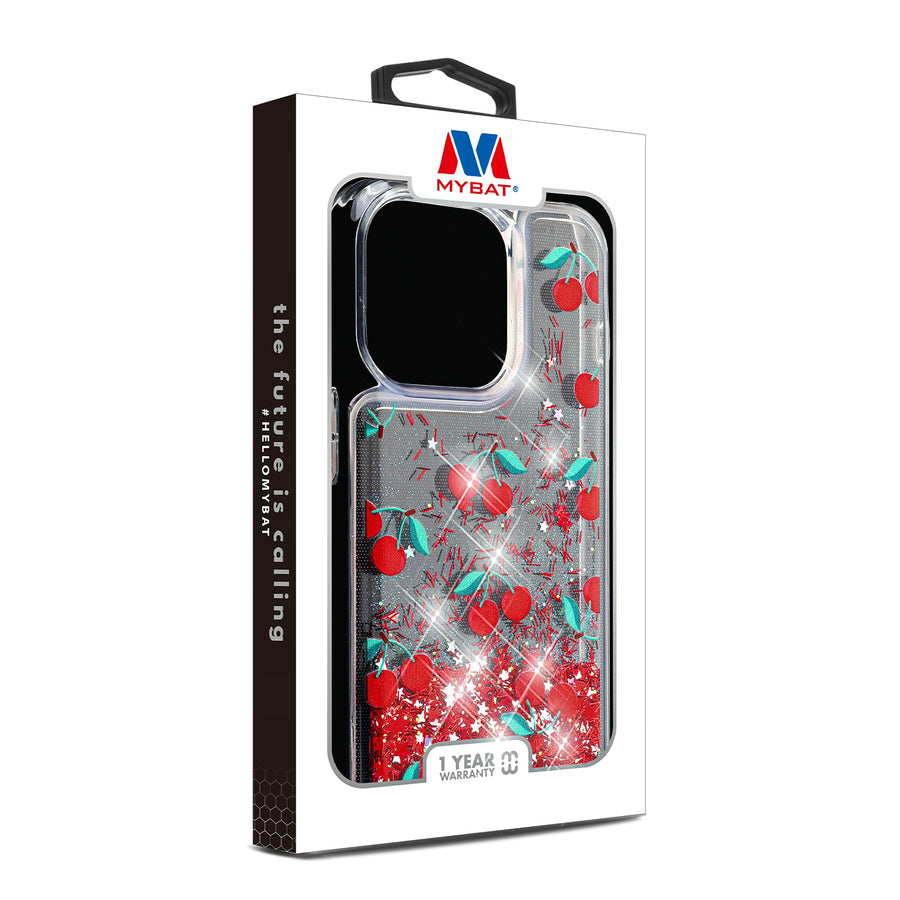 MyBat Quicksand Glitter Hybrid Protector Cover for Apple iPhone 14 Pro - Cherry - MIP14PCSGTMM023-3.jpg
