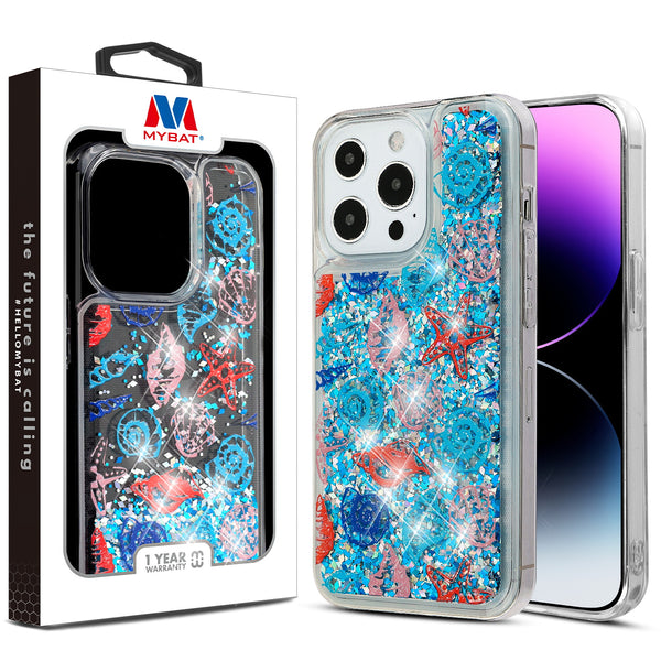 MyBat Quicksand Glitter Hybrid Protector Cover for Apple iPhone 14 Pro Max - Seashells - MIP14PMCSGTMM022-1.jpg