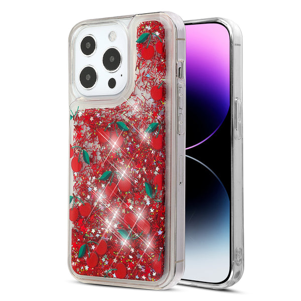 MyBat Quicksand Glitter Hybrid Protector Cover for Apple iPhone 14 Pro Max - Cherry - MIP14PMCSGTMM023-1.JPG