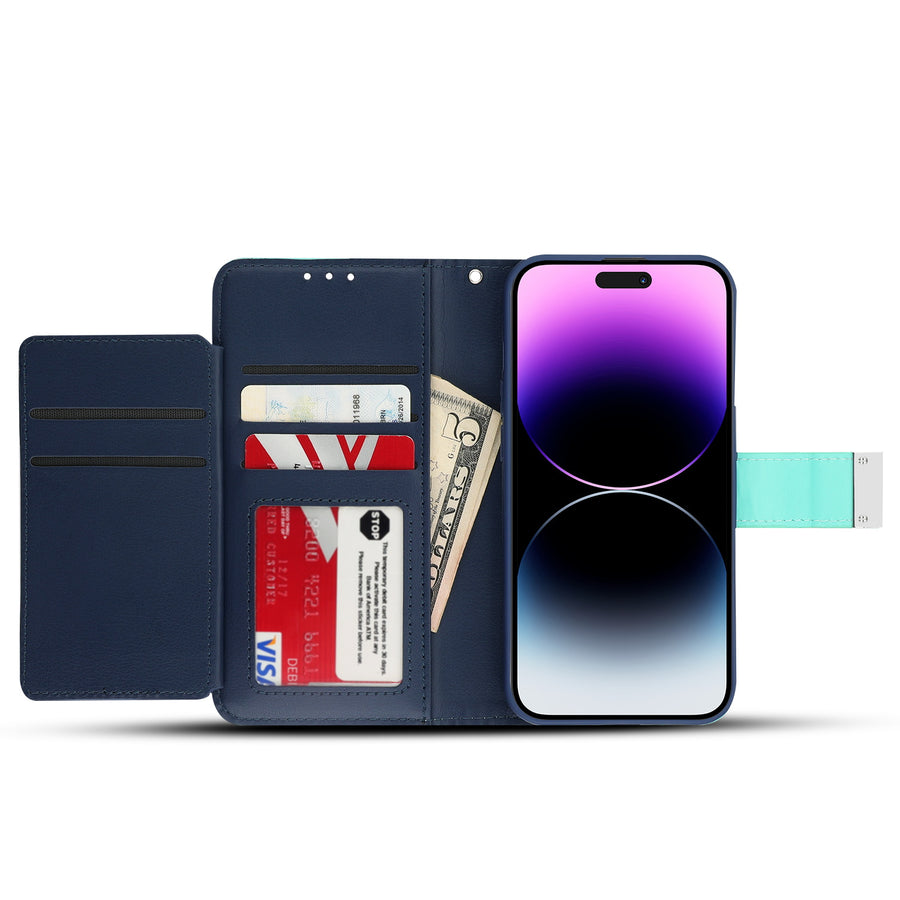 MyBat MyJacket Wallet Xtra Series for Apple iPhone 14 Pro Max - Teal Green / Dark Blue - MIP14PMPCMJG038-3.jpg