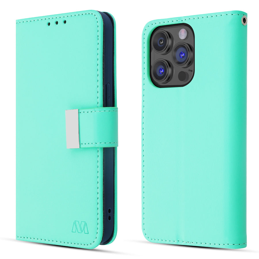 MyBat MyJacket Wallet Xtra Series for Apple iPhone 14 Pro Max - Teal Green / Dark Blue - MIP14PMPCMJG038-6.jpg