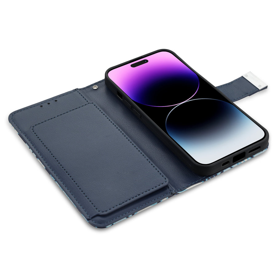 MyBat MyJacket Wallet Xtra Series with RFID Blocking for Apple iPhone 14 Pro Max - Blue Hibiscus - MIP14PMPCMJG092-5.jpg