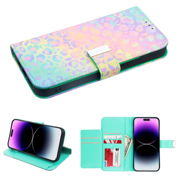 MyBat MyJacket Wallet Xtra Series with RFID Blocking for Apple iPhone 14 Pro - Holographic Leopard - MIP14PPCMJG094-2.jpg