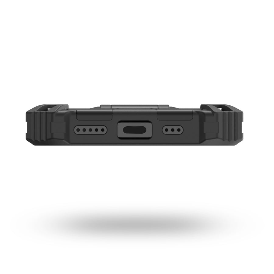 MyBat Sturdy Hybrid Protector Cover (with Stand) for Apple iPhone 15 - Black / Black - MIP15CSFSSS001-6.jpg