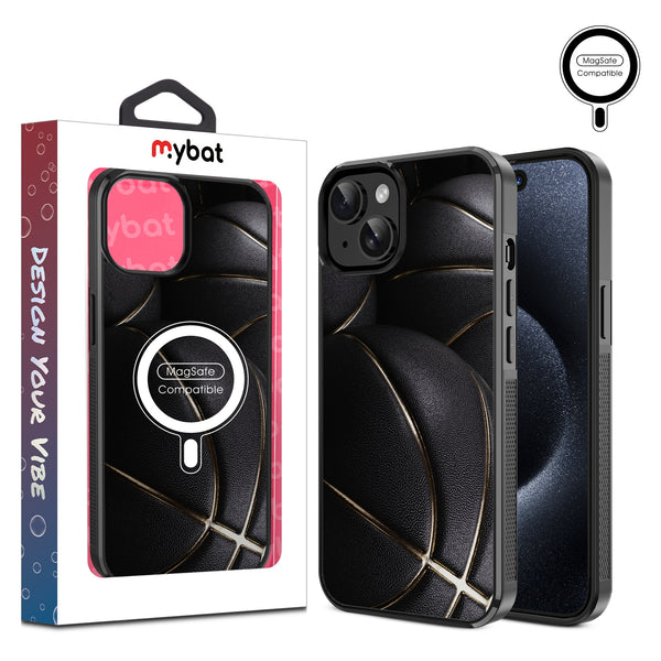MyBat Design Lab Series MagSafe Case for Apple iPhone 15 (6.1) - Black Basketballs - MIP15CSLESMSM090-1.jpg