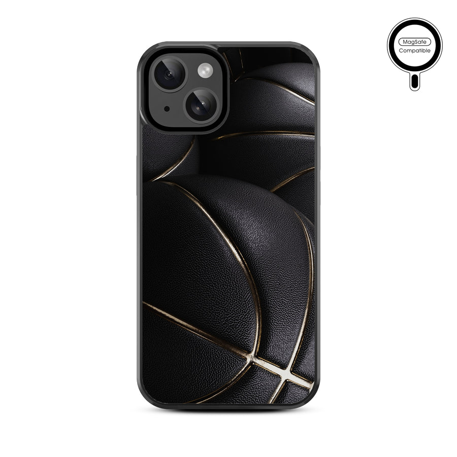 MyBat Design Lab Series MagSafe Case for Apple iPhone 15 (6.1) - Black Basketballs - MIP15CSLESMSM090-3.jpg