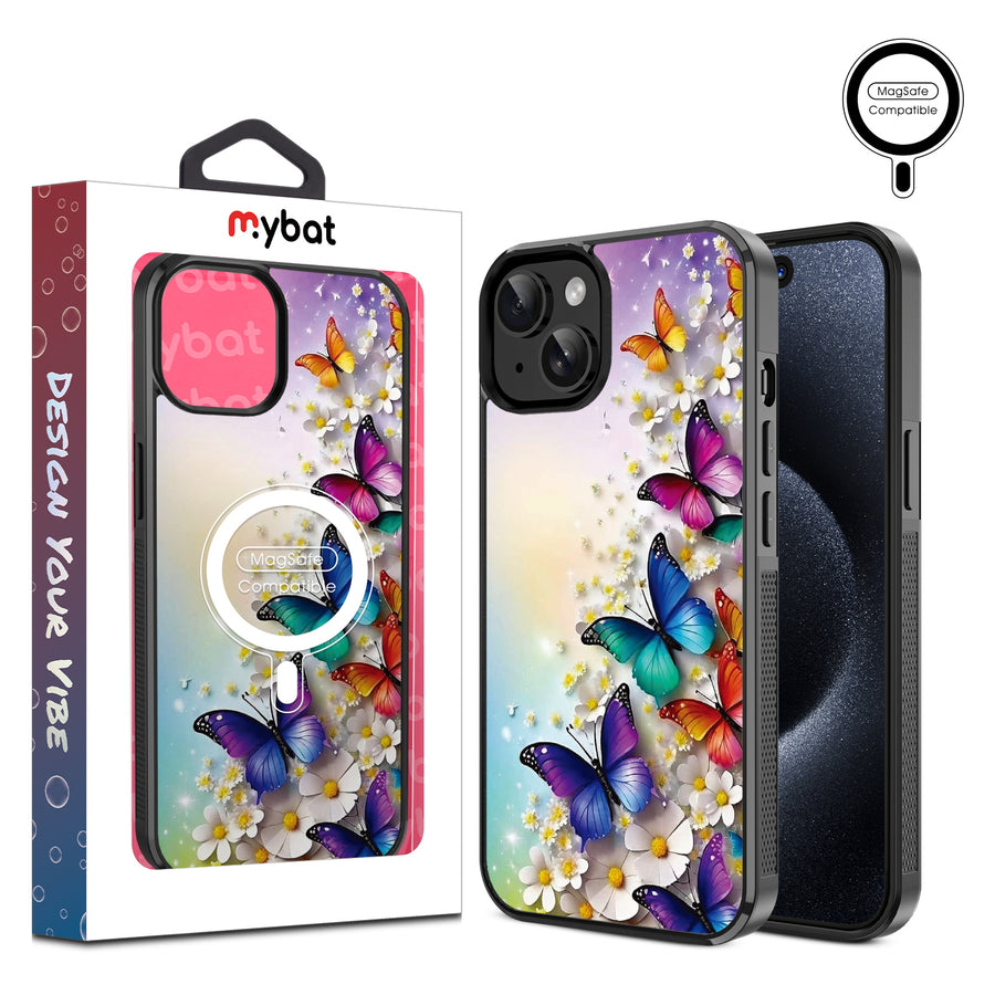 MyBat Design Lab Series MagSafe Case for Apple iPhone 15 (6.1) - Rainbow Butterflies - MIP15CSLESMSM187-1.jpg