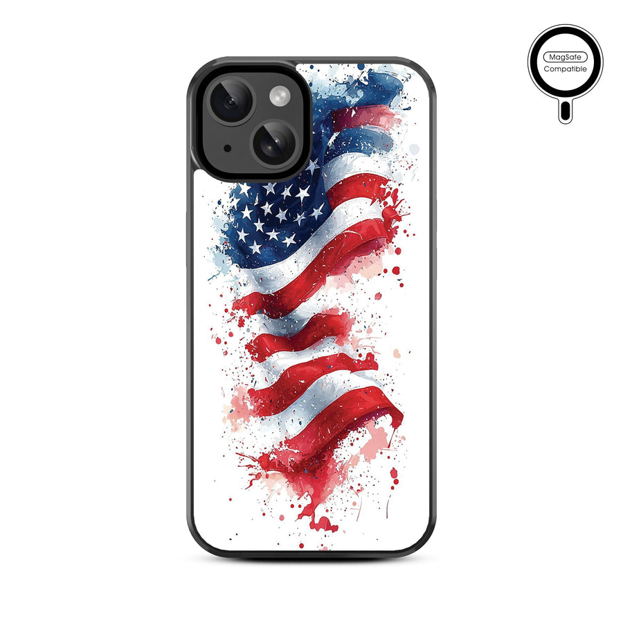 MyBat Design Lab Series MagSafe Case for Apple iPhone 15 (6.1) - Patriotic Flag Painiting - MIP15CSLESMSM346-3.jpg