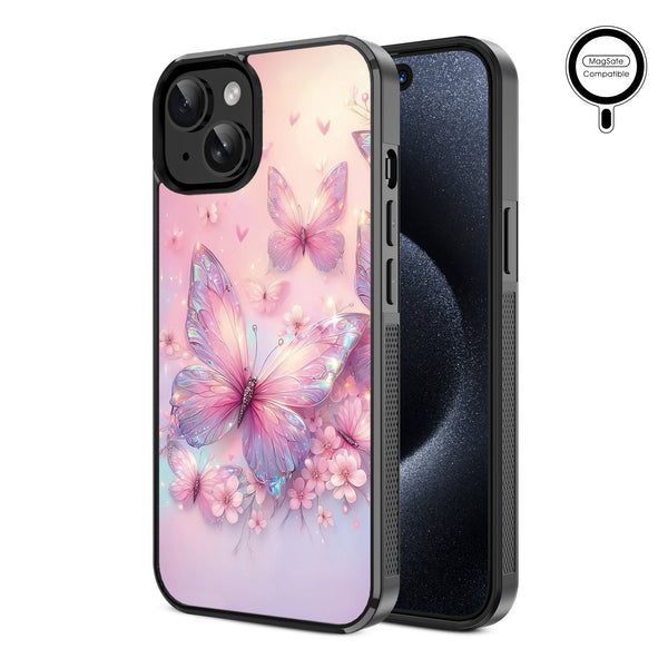 MyBat Design Lab Series MagSafe Case for Apple iPhone 15 (6.1) - Pink Butterflies - MIP15CSLESMSM361-2.jpg