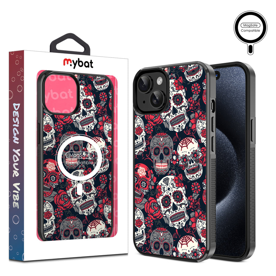 MyBat Design Lab Series MagSafe Case for Apple iPhone 15 (6.1) - Sugar Rose Skulls - MIP15CSLESMSM418-1.jpg
