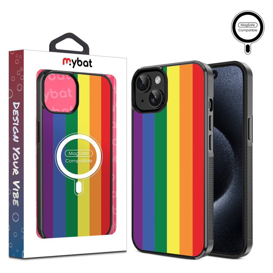 MyBat Design Lab Series MagSafe Case for Apple iPhone 15 (6.1) - Rainbow Stripes