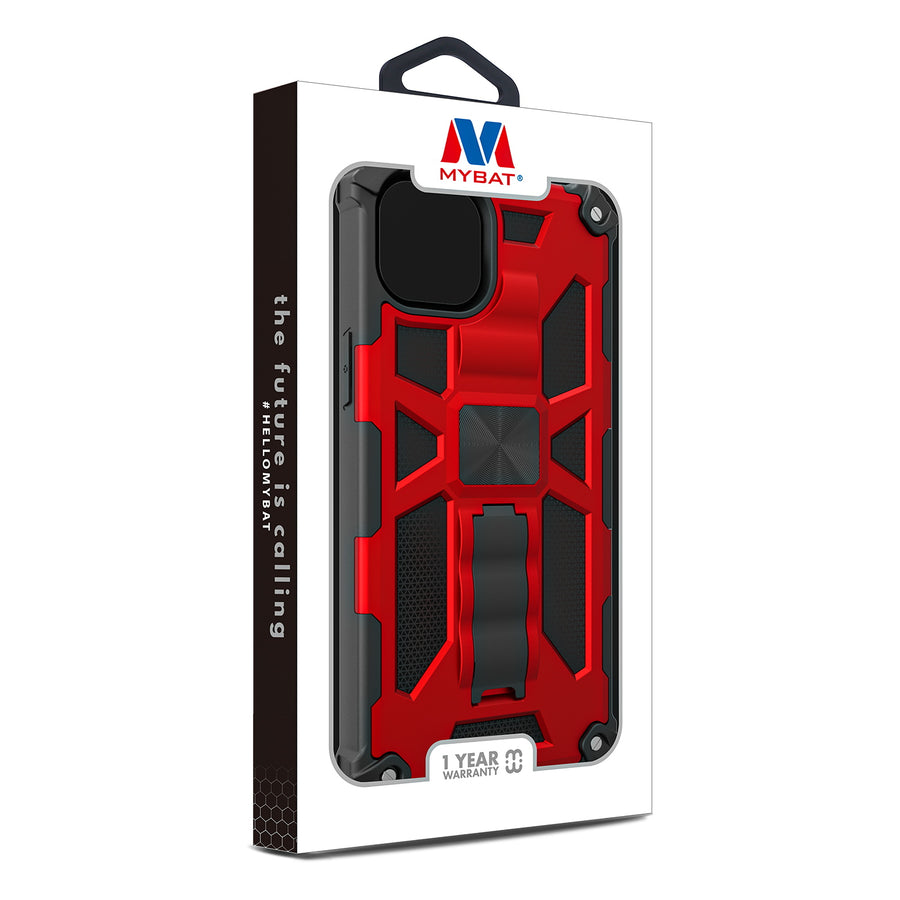 MyBat Sturdy Hybrid Protector Cover (with Stand) for Apple iPhone 15 Plus - Red / Black - MIP15MCSFSSS003-10.jpg