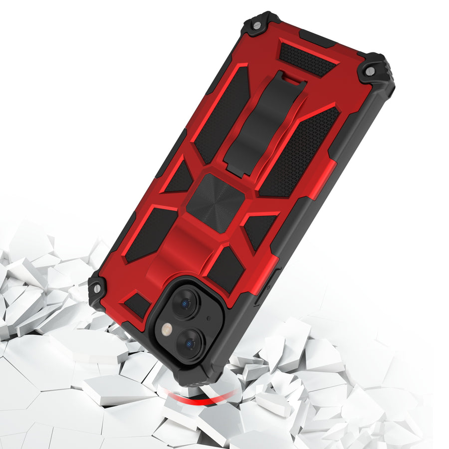 MyBat Sturdy Hybrid Protector Cover (with Stand) for Apple iPhone 15 Plus - Red / Black - MIP15MCSFSSS003-5.jpg