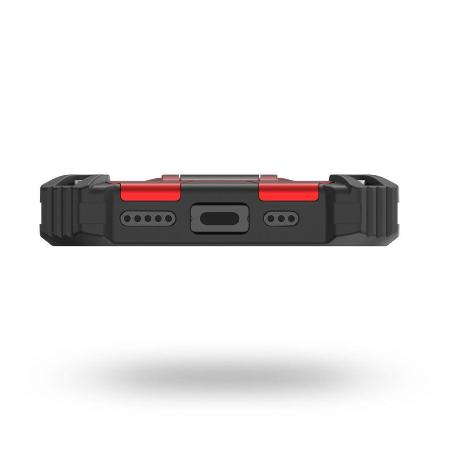 MyBat Sturdy Hybrid Protector Cover (with Stand) for Apple iPhone 15 Pro - Red / Black - MIP15PCSFSSS003-6.jpg