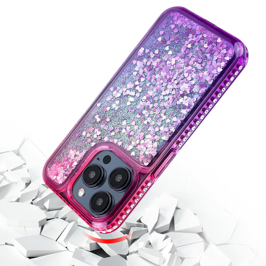MyBat Quicksand Glitter with Diamonds Protector Cover for Apple iPhone 15 Pro Max - Purple / Pink Gradient - MIP15PMCSGTMM202-5.jpg